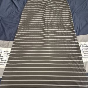 Striped Gray Maxi Skirt